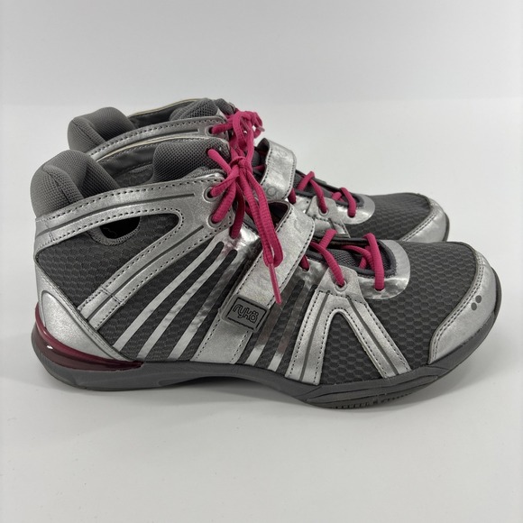 Ryka Shoes - Ryka Women's Tenacity Cross Training Shoes Size 9.5M Gray Pink High Top Lace-up